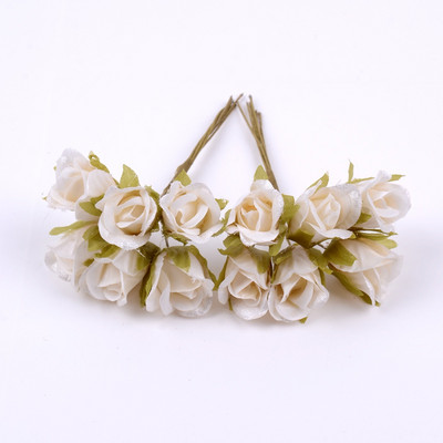 6 gab 10 cm mākslīgie ziedi zīda rožu pušķis kāzu ballīte mājas dekorēšana DIY vainags Ziemassvētku dāvanu kastīte Amatniecība viltots zieds