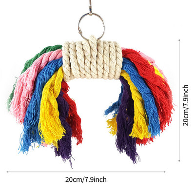 Mājdzīvnieku putni košļājamā koduma rotaļlieta Kokvilnas virve Papagaiļa rotaļlieta Putnu raušanas rotaļlietas Kokkatiels kāpšanas treniņš Karamais šūpoles Putnu būru piederumi