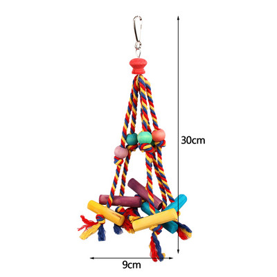 Mājdzīvnieku putni košļājamā koduma rotaļlieta Kokvilnas virve Papagaiļa rotaļlieta Putnu raušanas rotaļlietas Kokkatiels kāpšanas treniņš Karamais šūpoles Putnu būru piederumi