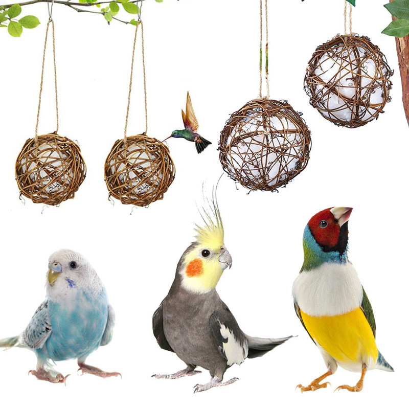 Mājdzīvnieku putni košļājamā koduma rotaļlieta Kokvilnas virve Papagaiļa rotaļlieta Putnu raušanas rotaļlietas Kokkatiels kāpšanas treniņš Karamais šūpoles Putnu būru piederumi