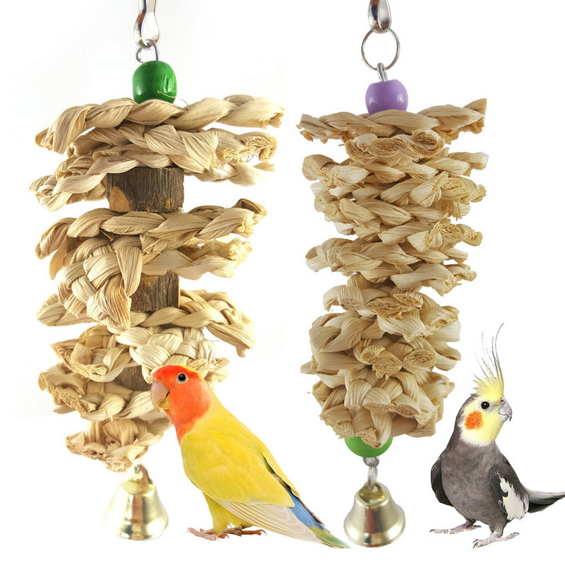 Mājdzīvnieku putni košļājamā koduma rotaļlieta Kokvilnas virve Papagaiļa rotaļlieta Putnu raušanas rotaļlietas Kokkatiels kāpšanas treniņš Karamais šūpoles Putnu būru piederumi