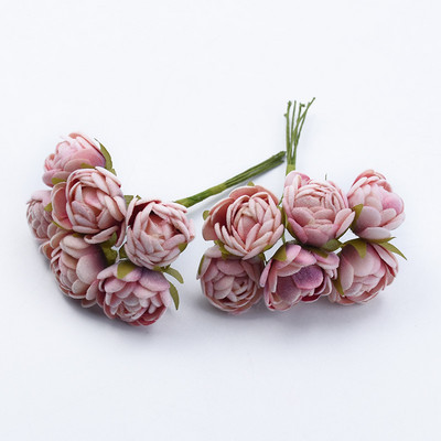 6db MINI tearózsa csokor Többszínű lakberendezési kiegészítők karácsonyi füzér esküvői ajándékdoboz művirágok olcsón