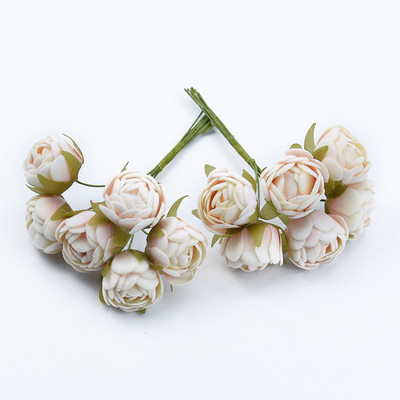 6db MINI tearózsa csokor Többszínű lakberendezési kiegészítők karácsonyi füzér esküvői ajándékdoboz művirágok olcsón