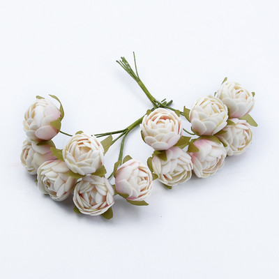 6db MINI tearózsa csokor Többszínű lakberendezési kiegészítők karácsonyi füzér esküvői ajándékdoboz művirágok olcsón