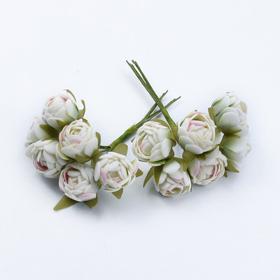 6db MINI tearózsa csokor Többszínű lakberendezési kiegészítők karácsonyi füzér esküvői ajándékdoboz művirágok olcsón