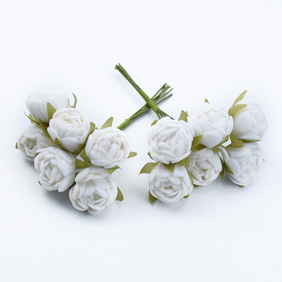 6db MINI tearózsa csokor Többszínű lakberendezési kiegészítők karácsonyi füzér esküvői ajándékdoboz művirágok olcsón