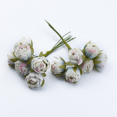 6db MINI tearózsa csokor Többszínű lakberendezési kiegészítők karácsonyi füzér esküvői ajándékdoboz művirágok olcsón