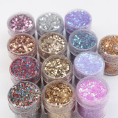 1 doboz 10 ml pezsgő ezüst arany vegyes lila sorozatú körömpor készlet fényes csillámpor flitterek körömlakk dekorációhoz