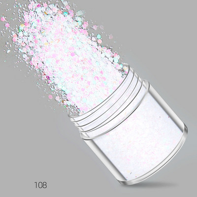 3D tükör ezüst körömdíszítő hableány csillogó hatszögletű paillette flitter pelyhek csillogó pigment púder manikűr dekorációs tippek