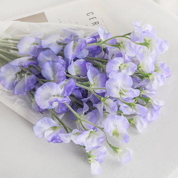 НОВО Nordic Pea Orchid Branch Silk Flowers Wedding Decoration Mariage Bride Silk Artificial Flower Flores Artificiales Home Decor