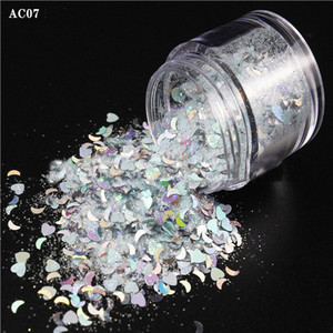 Nail Art Glitter 3D MIX színes köröm csillámpor flitter púder konfetti köröm flitter Lentejuelas Para Manualidades 5 doboz/készlet