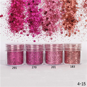 Nail Art Glitter 3D MIX színes köröm csillámpor flitter púder konfetti köröm flitter Lentejuelas Para Manualidades 5 doboz/készlet