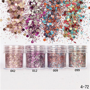 Nail Art Glitter 3D MIX színes köröm csillámpor flitter púder konfetti köröm flitter Lentejuelas Para Manualidades 5 doboz/készlet