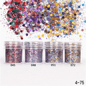 Nail Art Glitter 3D MIX színes köröm csillámpor flitter púder konfetti köröm flitter Lentejuelas Para Manualidades 5 doboz/készlet