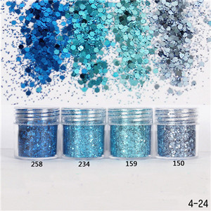 Nail Art Glitter 3D MIX színes köröm csillámpor flitter púder konfetti köröm flitter Lentejuelas Para Manualidades 5 doboz/készlet