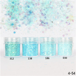 Nail Art Glitter 3D MIX színes köröm csillámpor flitter púder konfetti köröm flitter Lentejuelas Para Manualidades 5 doboz/készlet
