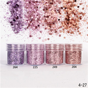 Nail Art Glitter 3D MIX színes köröm csillámpor flitter púder konfetti köröm flitter Lentejuelas Para Manualidades 5 doboz/készlet
