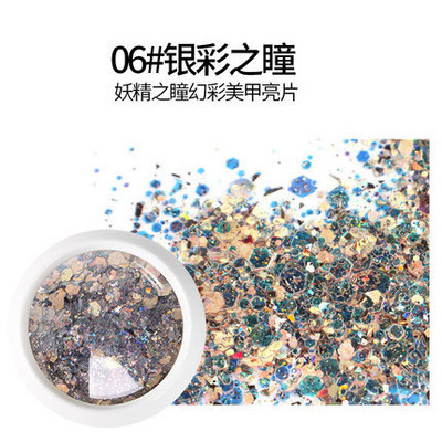 Nail Art Glitter 3D MIX színes köröm csillámpor flitter púder konfetti köröm flitter Lentejuelas Para Manualidades 5 doboz/készlet