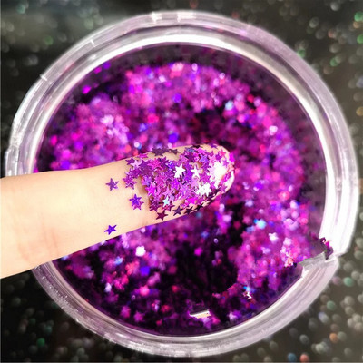 Nail Art Glitter 3D MIX színes köröm csillámpor flitter púder konfetti köröm flitter Lentejuelas Para Manualidades 5 doboz/készlet