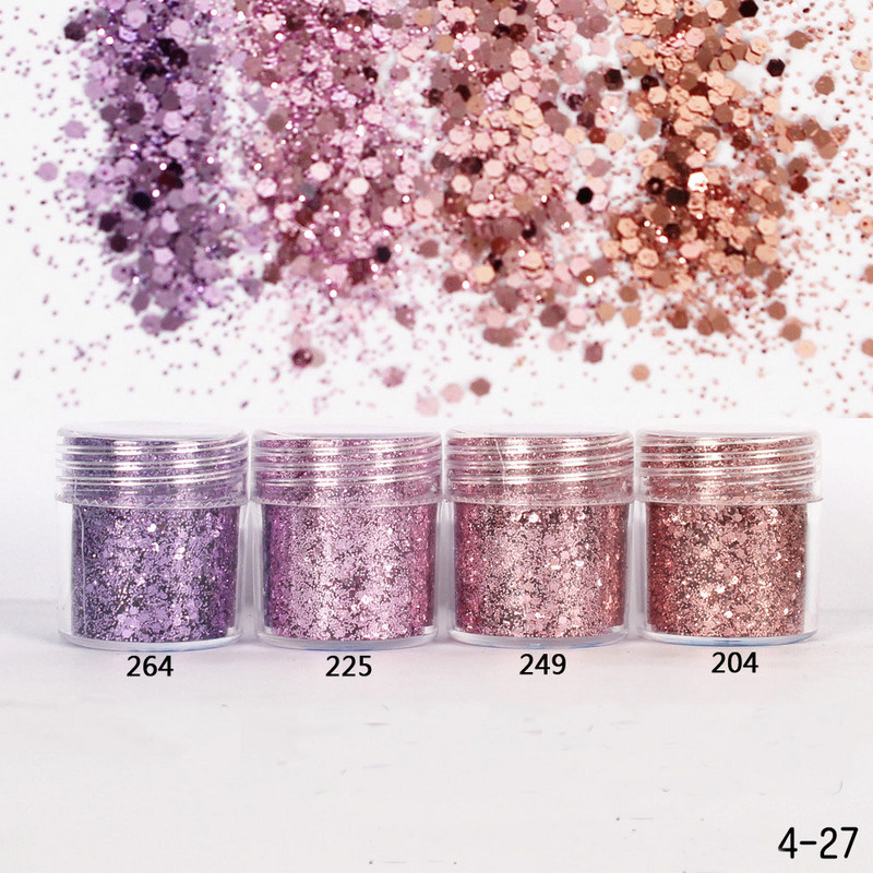 Nail Art Glitter 3D MIX színes köröm csillámpor flitter púder konfetti köröm flitter Lentejuelas Para Manualidades 5 doboz/készlet