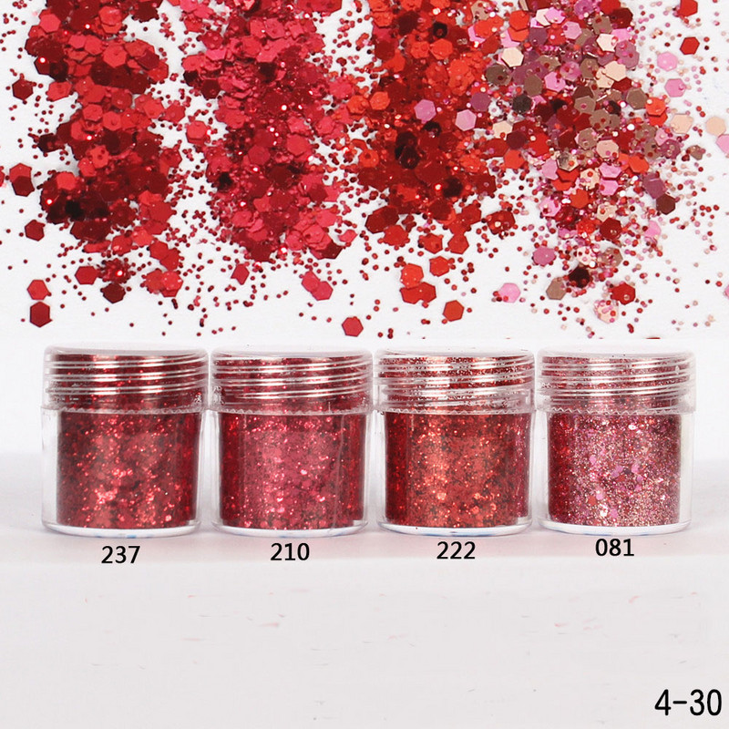 Nail Art Glitter 3D MIX színes köröm csillámpor flitter púder konfetti köröm flitter Lentejuelas Para Manualidades 5 doboz/készlet