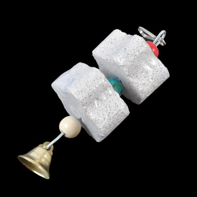 Minerāls papagaiļiem mājdzīvnieku piederumiem putnu būra rotaļlieta slīpēšanas akmens zieda forma pakarināma stila papagailis rotaļlieta papagaiļa piederumi