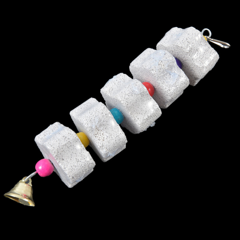 Minerāls papagaiļiem mājdzīvnieku piederumiem putnu būra rotaļlieta slīpēšanas akmens zieda forma pakarināma stila papagailis rotaļlieta papagaiļa piederumi