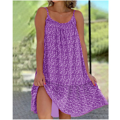 Vintage ziedu ikdienišķa kleita sievietēm vasaras brīvdienu kleita bez piedurknēm ar U veida kakla izgriezumu, liela izmēra 5XL sieviešu brīva A-līnijas kleita 2023. g.