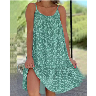 Vintage ziedu ikdienišķa kleita sievietēm vasaras brīvdienu kleita bez piedurknēm ar U veida kakla izgriezumu, liela izmēra 5XL sieviešu brīva A-līnijas kleita 2023. g.