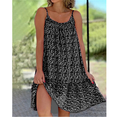 Vintage ziedu ikdienišķa kleita sievietēm vasaras brīvdienu kleita bez piedurknēm ar U veida kakla izgriezumu, liela izmēra 5XL sieviešu brīva A-līnijas kleita 2023. g.