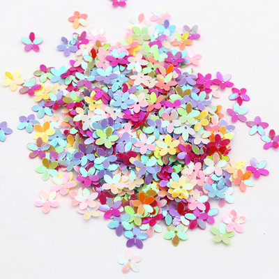 10mm 10g Piecu lapu ziedu formas PVC lielapjoma jaukts fliterots Star Glitter šūšana Apģērbi DIY Mājas apdares piederumi Amatniecība