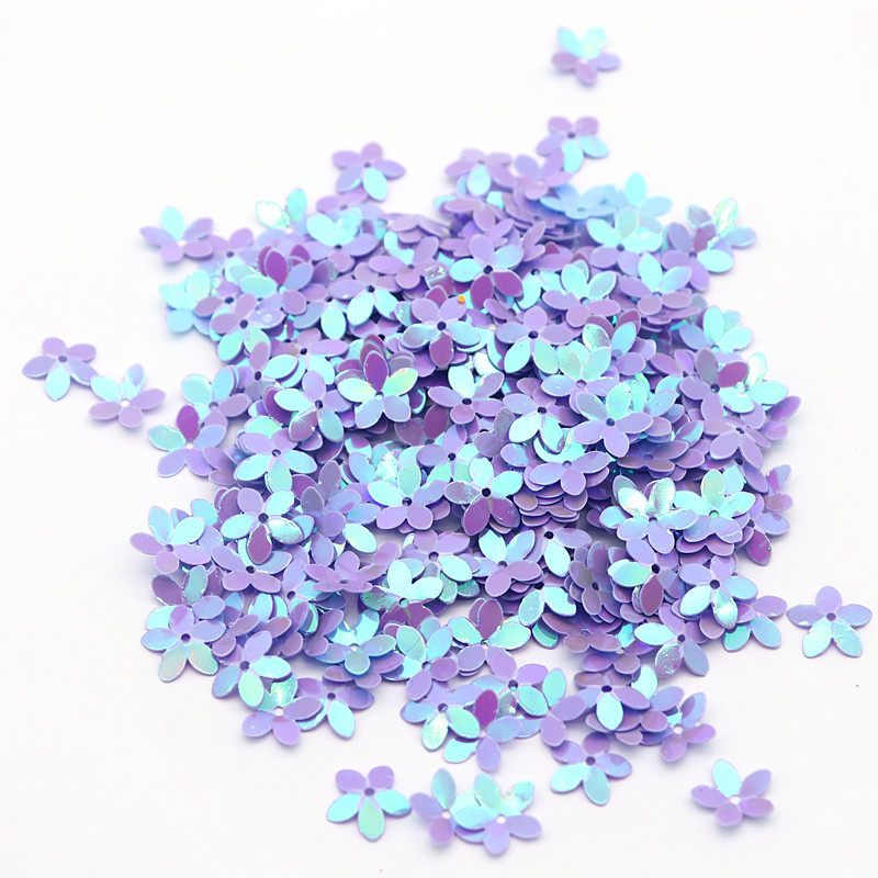 10mm 10g Piecu lapu ziedu formas PVC lielapjoma jaukts fliterots Star Glitter šūšana Apģērbi DIY Mājas apdares piederumi Amatniecība