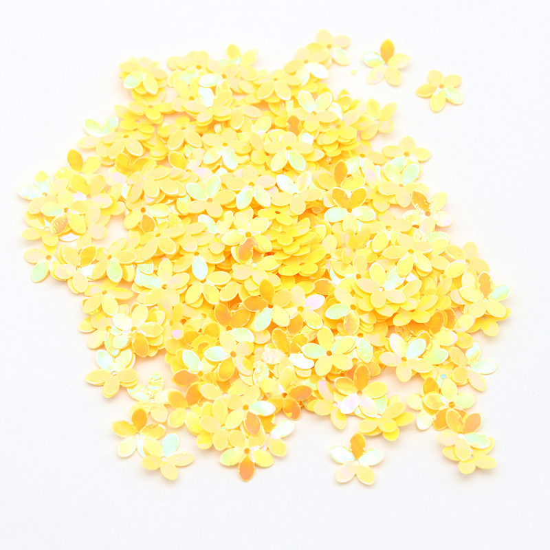 10mm 10g Piecu lapu ziedu formas PVC lielapjoma jaukts fliterots Star Glitter šūšana Apģērbi DIY Mājas apdares piederumi Amatniecība