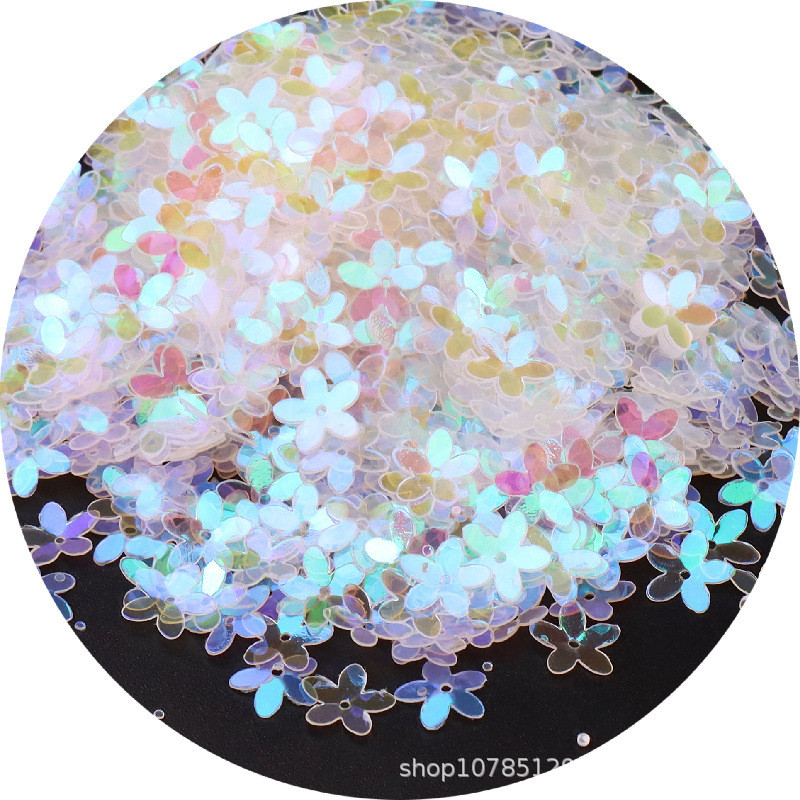 10mm 10g Piecu lapu ziedu formas PVC lielapjoma jaukts fliterots Star Glitter šūšana Apģērbi DIY Mājas apdares piederumi Amatniecība