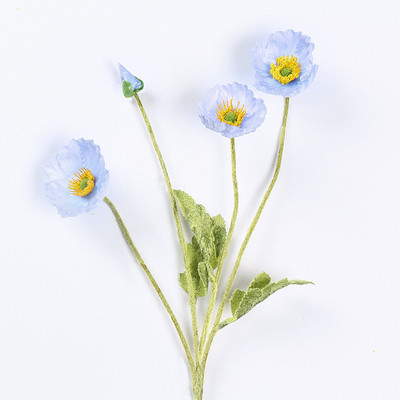 Skaisti magones mākslīgo ziedu simulācija zīda viltus zieds kāzu ballītei mājas dekoratīvie ziedi ar lapām dzeltenīgi sarkani