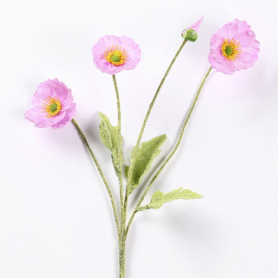 Skaisti magones mākslīgo ziedu simulācija zīda viltus zieds kāzu ballītei mājas dekoratīvie ziedi ar lapām dzeltenīgi sarkani