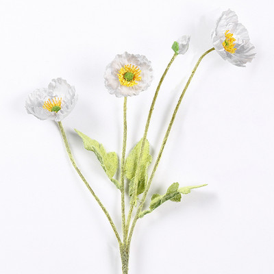 Skaisti magones mākslīgo ziedu simulācija zīda viltus zieds kāzu ballītei mājas dekoratīvie ziedi ar lapām dzeltenīgi sarkani