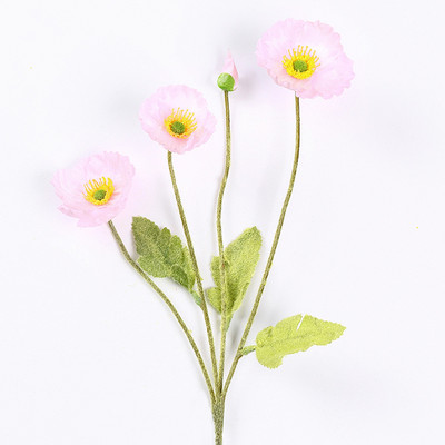 Skaisti magones mākslīgo ziedu simulācija zīda viltus zieds kāzu ballītei mājas dekoratīvie ziedi ar lapām dzeltenīgi sarkani