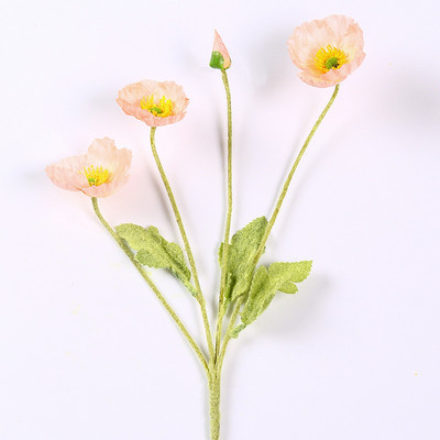 Skaisti magones mākslīgo ziedu simulācija zīda viltus zieds kāzu ballītei mājas dekoratīvie ziedi ar lapām dzeltenīgi sarkani