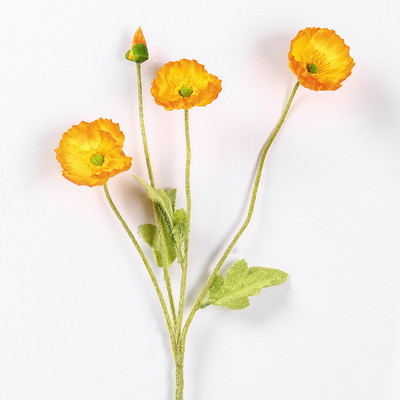 Skaisti magones mākslīgo ziedu simulācija zīda viltus zieds kāzu ballītei mājas dekoratīvie ziedi ar lapām dzeltenīgi sarkani