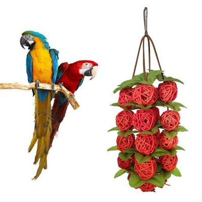 Rattan golyók dekoratív papagáj fonott labdák madarak rágójátékok papagáj papagáj Színes rattan golyók rágójátékok kisállat madarak ketrece