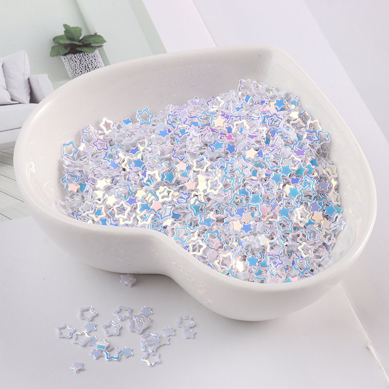 4 mm dobi plūmju ziedi, nagu rotājumi, vizuļi amatniecībai, rokdarbu dekorācijas, pildījums, kas izgatavots no mirdzošas zvaigznes.