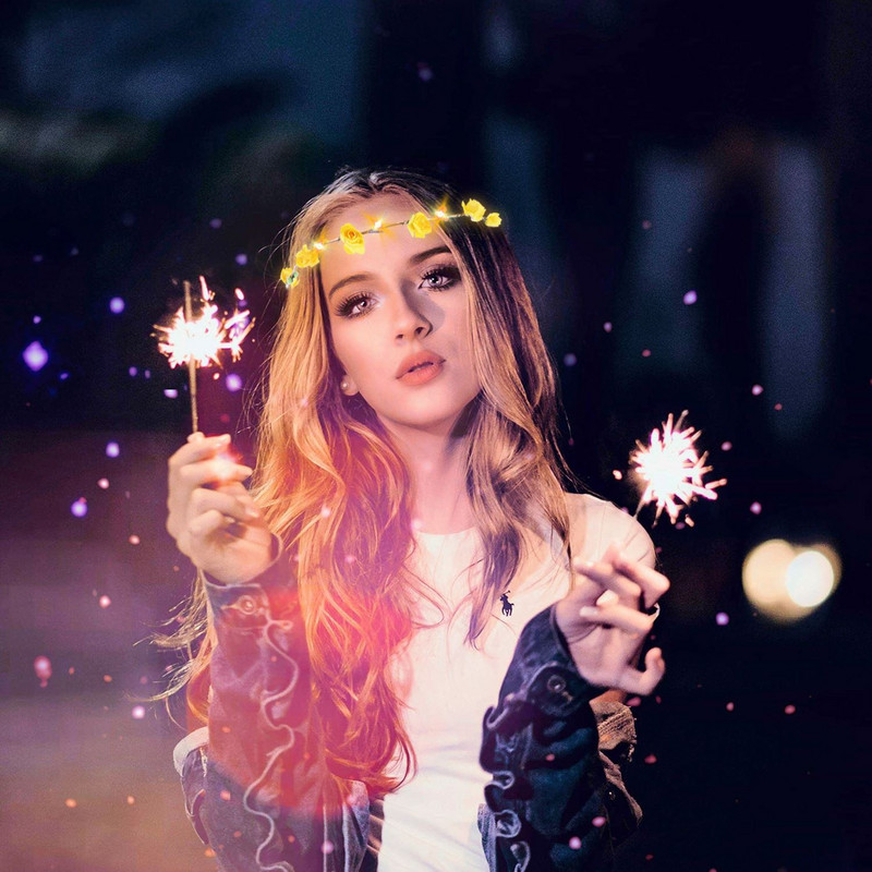 12 GAB ziedu vainags, spilgts 10 LED galvassega vītnes kroņa ziedu galvas saite, kvēlojošs vainags kāzu ballītei Ziemassvētku vītnes