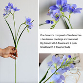 Orchidea 3D Cymbidium pillangó esküvői vashuzal hajlítható kétvillás mesterséges Fesztivál Virág Lakberendezés