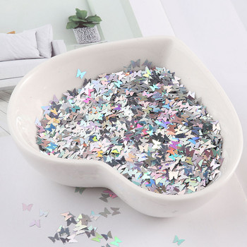 Ultrathin 3mm Butterfly Sequins Laser Glitter Nail Sequin Paillettes Eo-Friendly PET Sequin for Nails Art Διακόσμηση γάμου 10g