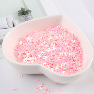 Ultraplānas 3 mm tauriņu vizuļi, lāzera mirdzoši vizuļi nagu fliteriem, videi draudzīgi PET vizuļi nagu mākslai kāzu dekorēšanai 10g