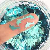 8g Παϊλέτες PET Ultrathin Sequins 10mm Dolphin Laser Glitter Sequin for Nail Art Decoration Body Art Painting Nail Decor DIY