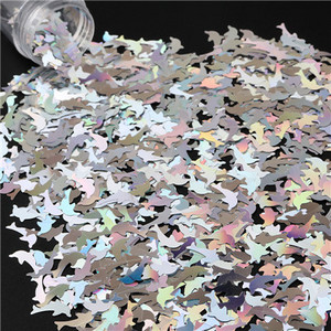 8g Παϊλέτες PET Ultrathin Sequins 10mm Dolphin Laser Glitter Sequin for Nail Art Decoration Body Art Painting Nail Decor DIY