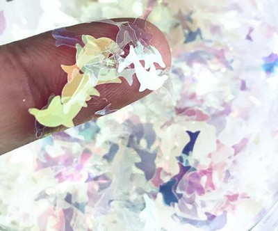 8g Παϊλέτες PET Ultrathin Sequins 10mm Dolphin Laser Glitter Sequin for Nail Art Decoration Body Art Painting Nail Decor DIY