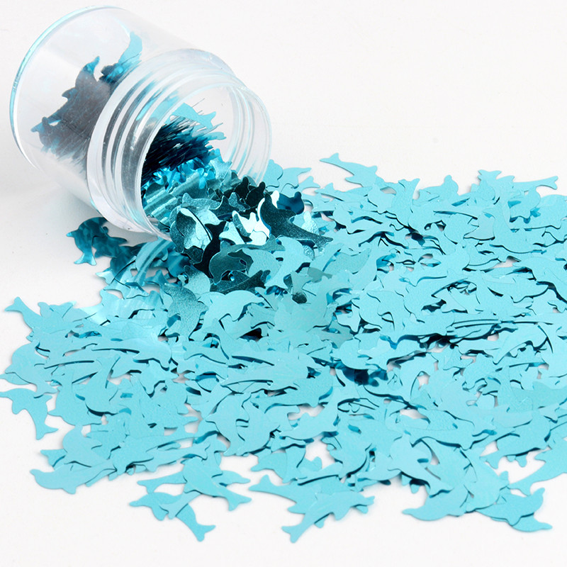 8g Παϊλέτες PET Ultrathin Sequins 10mm Dolphin Laser Glitter Sequin for Nail Art Decoration Body Art Painting Nail Decor DIY